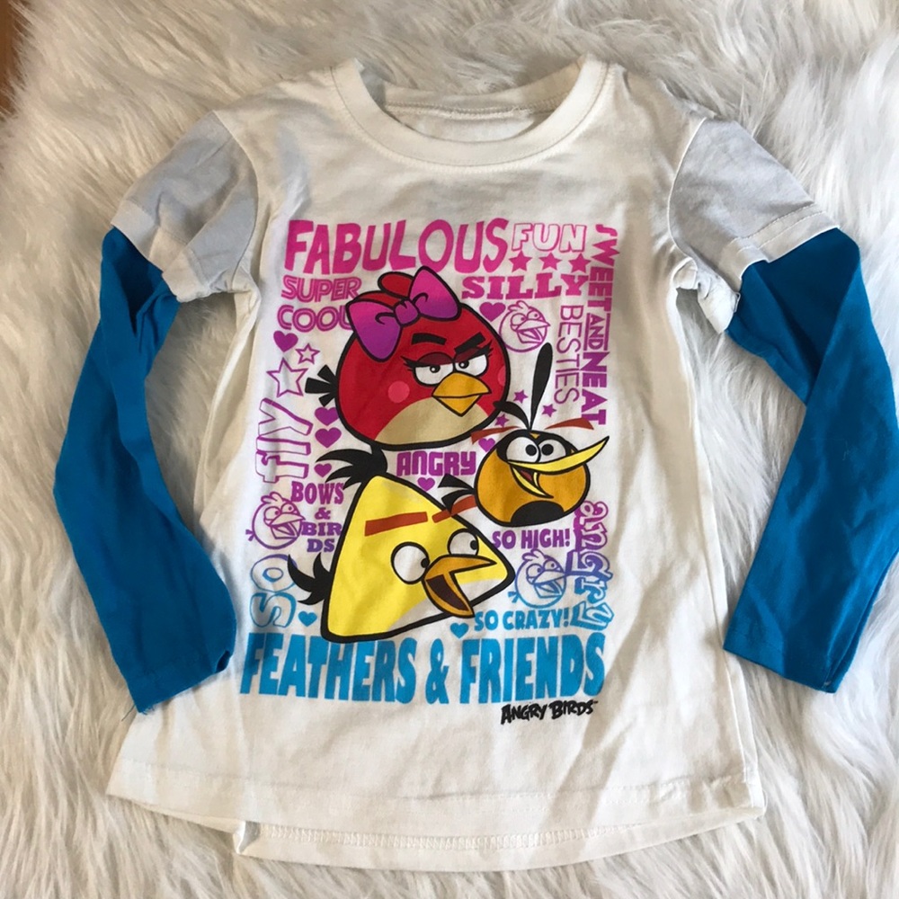 Angry birds girls long sleeve shirt size 6/6x